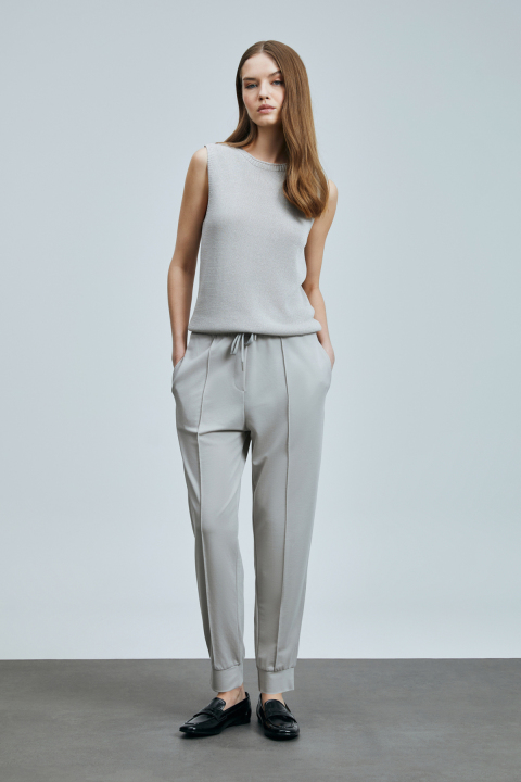 Porto Women's Pants Stone - LUFIAN