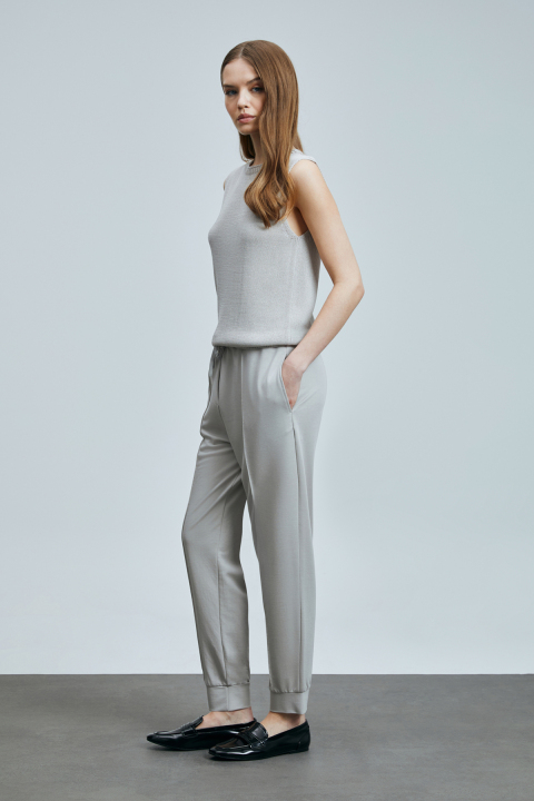 Porto Women's Pants Stone - LUFIAN
