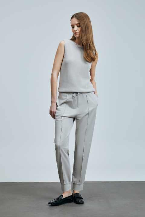 Porto Women's Pants Stone - LUFIAN