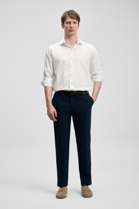 Remy Smart Men's Chino Pants Slim Fit Navy Blue - LUFIAN