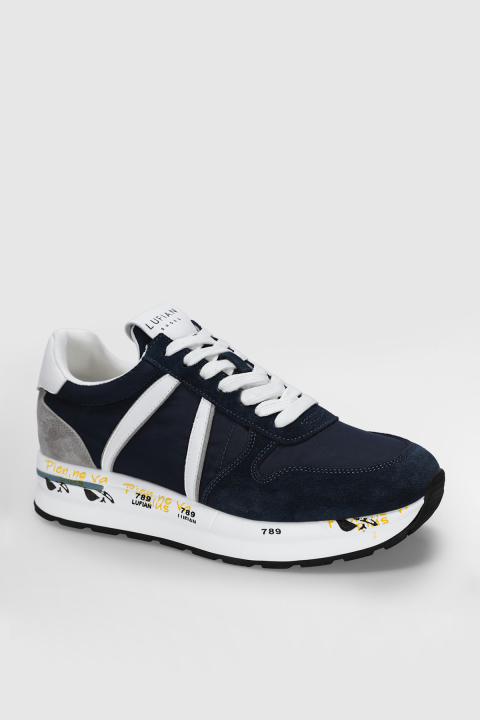 Rex Men's Sneaker Shoes Navy Blue - LUFIAN