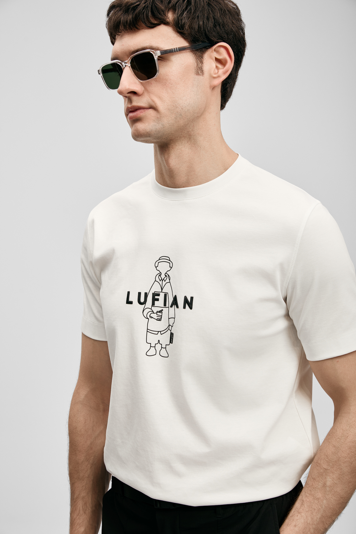 Sımbad Modern Graphic T-Shirt Off White - LUFIAN