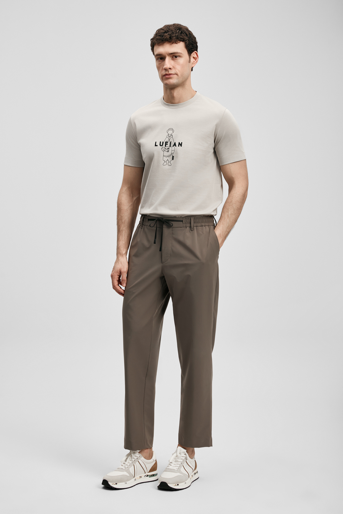 Sımbad Modern Graphic T-Shirt Stone - LUFIAN