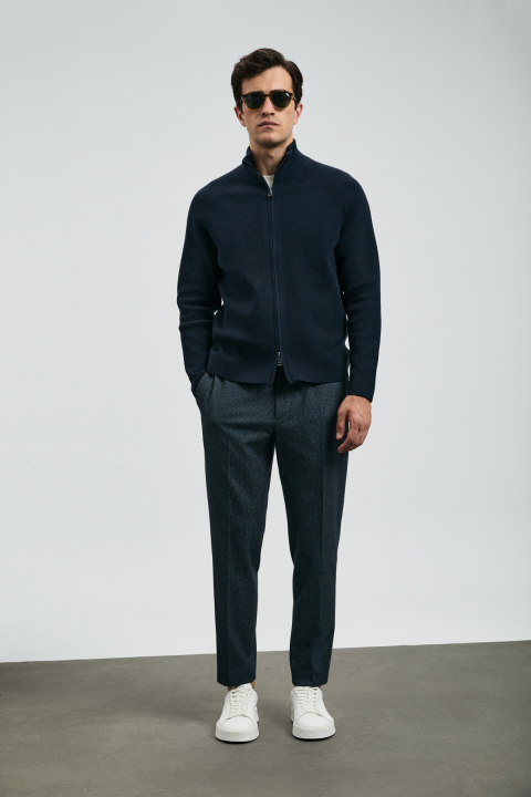 Strus Smart Men's Chino Pants Slim Fit Navy Blue - LUFIAN