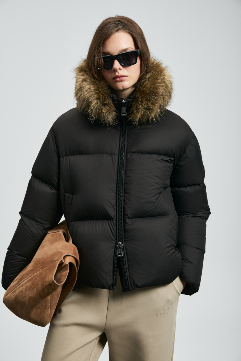 Sunshıne Goose Down Women's Coat Black - LUFIAN