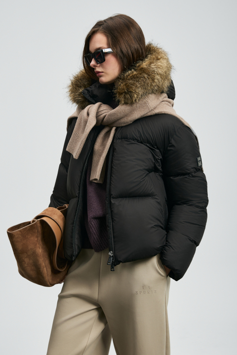 Sunshıne Goose Down Women's Coat Black - LUFIAN