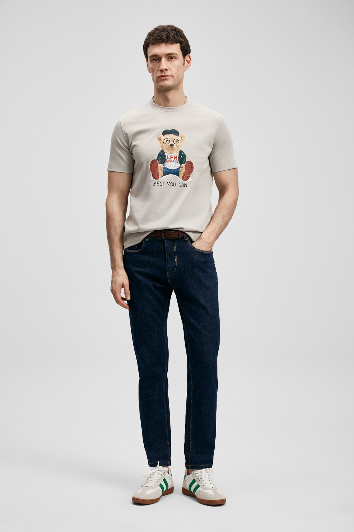 Teddy Modern Graphic T-Shirt Stone - LUFIAN