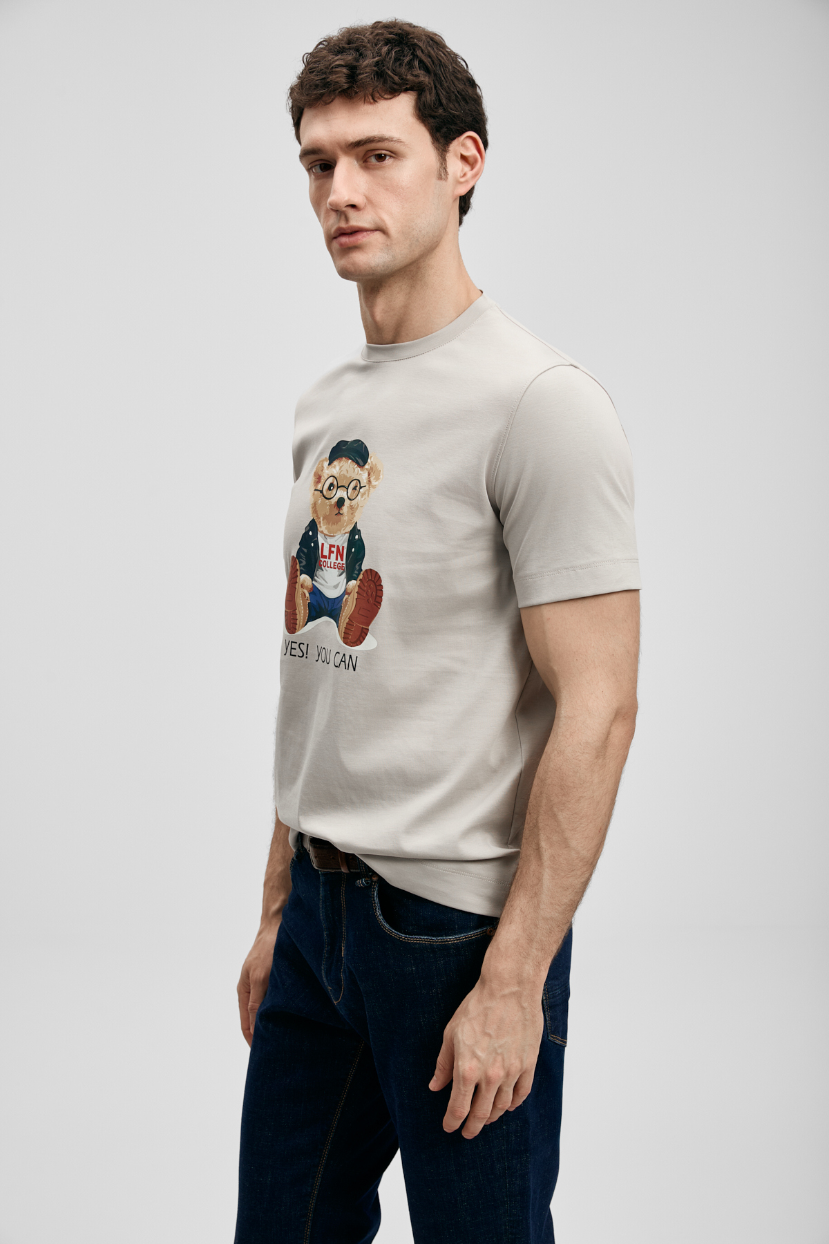 Teddy Modern Graphic T-Shirt Stone - LUFIAN