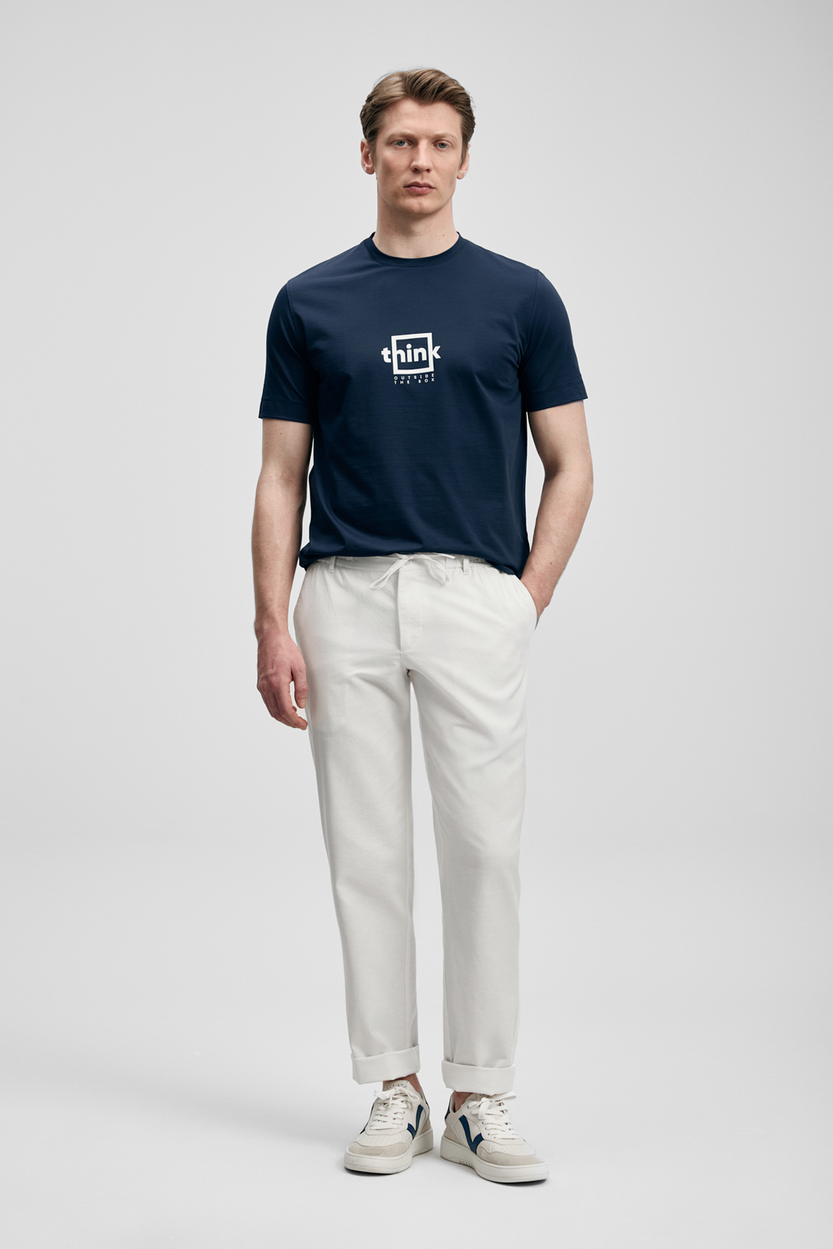 Thınk Modern Graphic T-Shirt Navy Blue - LUFIAN