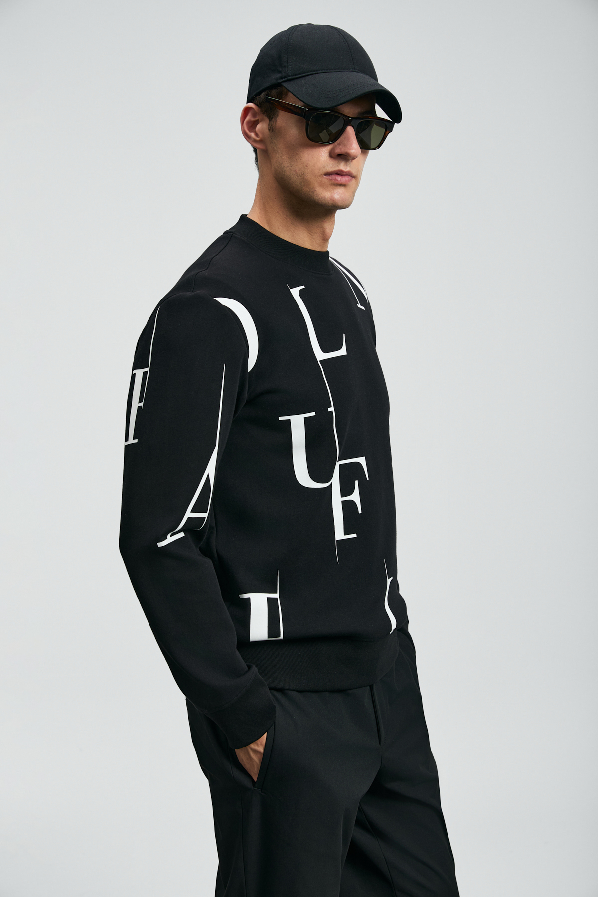 Tıffany Men's Sweatshirt Black - LUFIAN