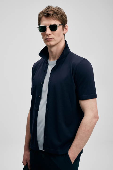Vıctor Men's Modal Blend Sweater Dark Navy Blue - LUFIAN