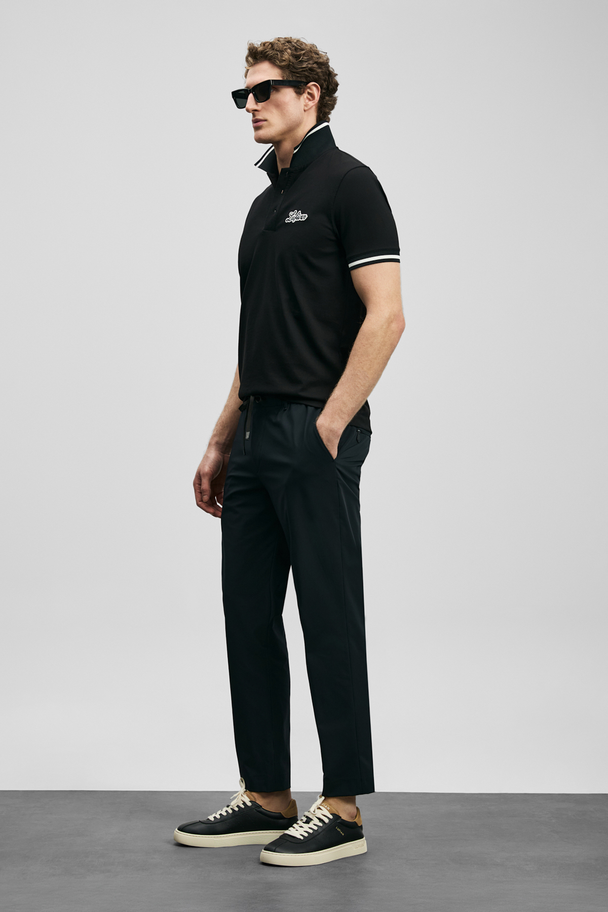 Eron Smart Erkek Chino Pantolon Slim Fit Siyah - LUFIAN