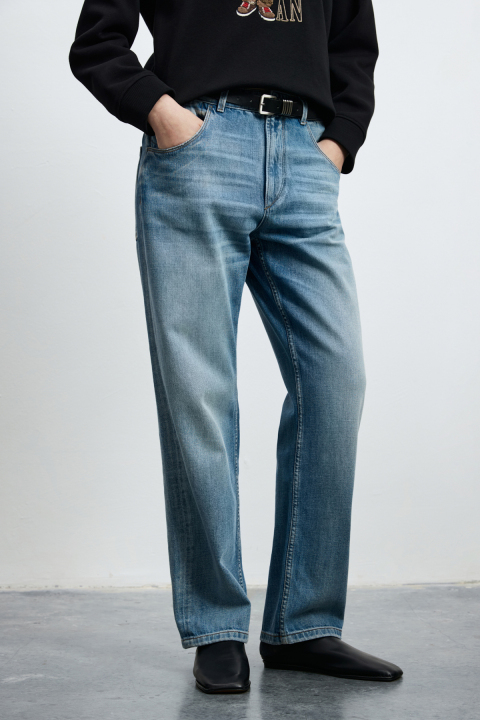 Eva Kadın Denim Straıght Fıt- Orta Bel Açık Mavi - Lufian