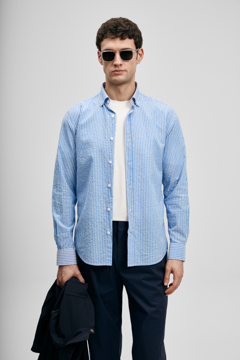 Federico Erkek Basic Gömlek Regular Fit Mavi - LUFIAN
