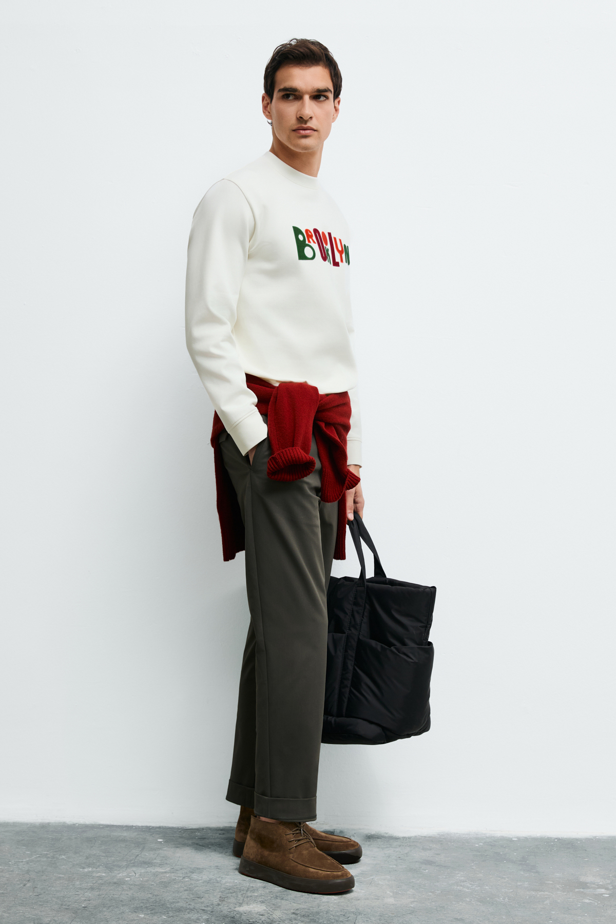 Fınn Erkek Sweatshirt Kırık Beyaz - Lufian