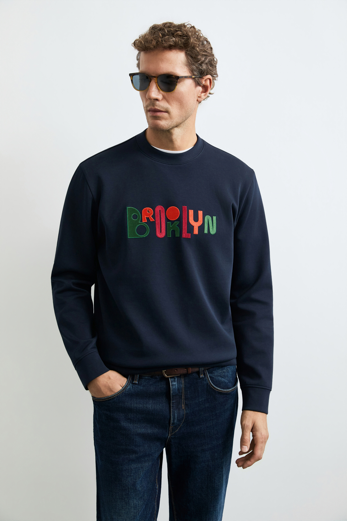 Fınn Erkek Sweatshirt Lacivert - Lufian