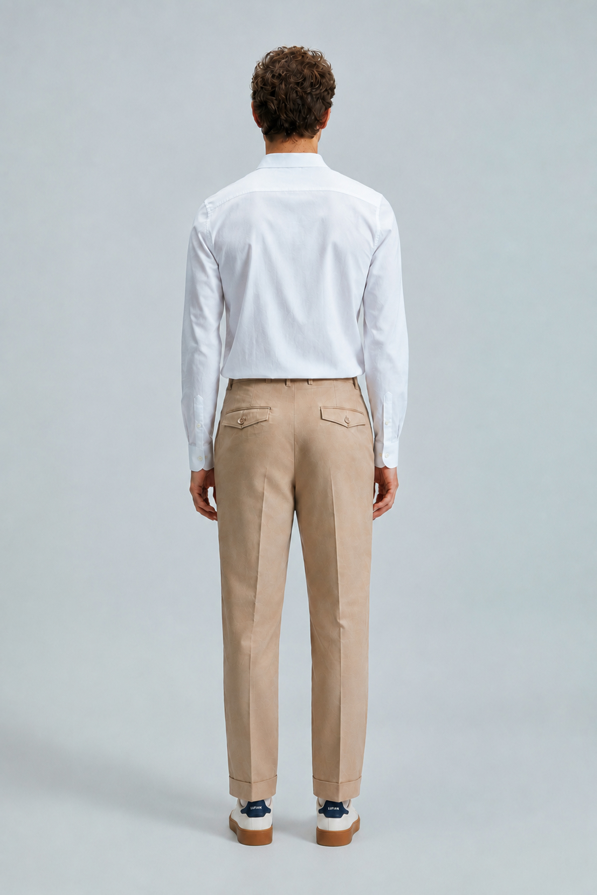 Fredıco Smart Erkek Chino Pantolon Comfort Pileli Taş - LUFIAN