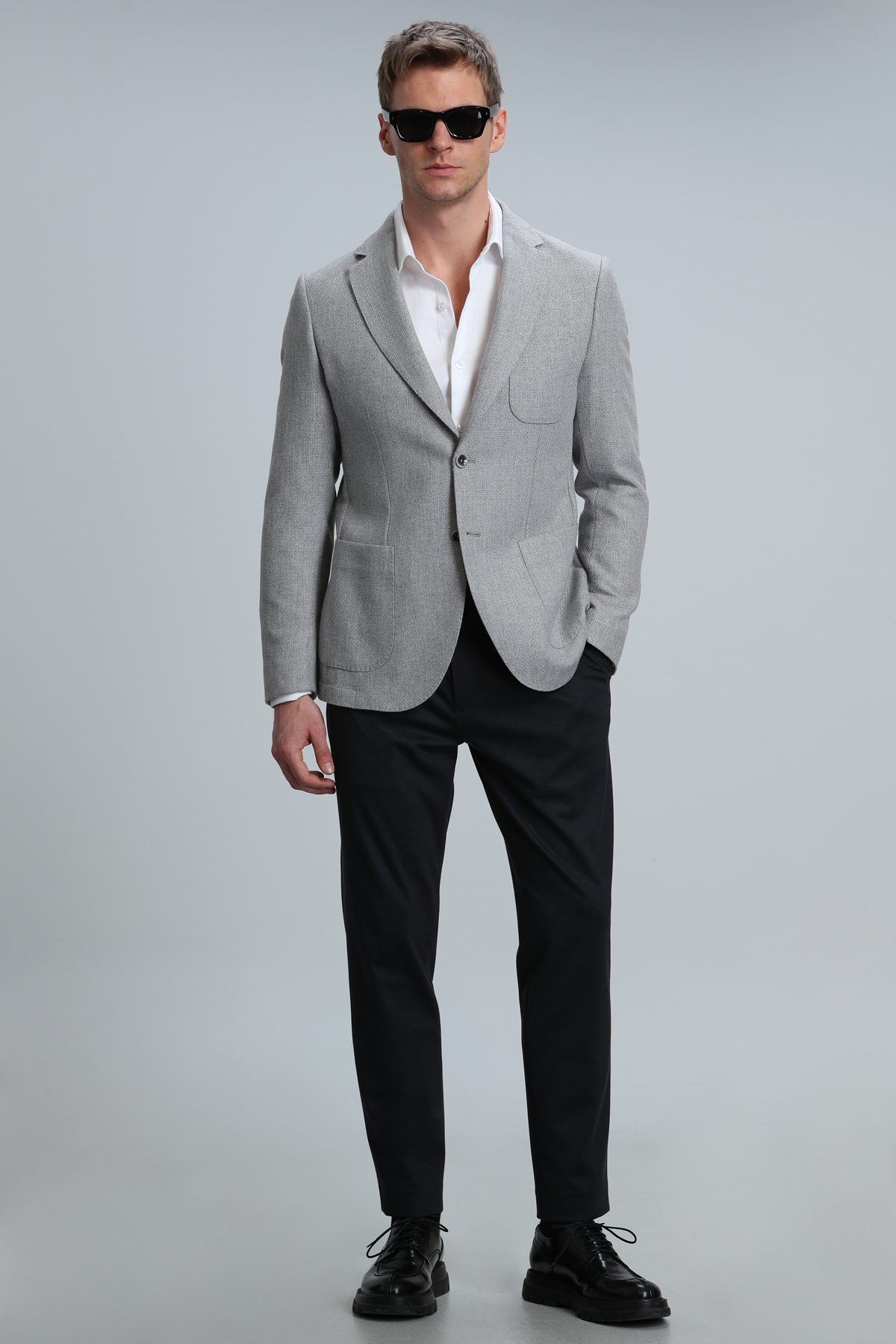 Gabrıel Spor Erkek Blazer Ceket Slim Fit Gri - LUFIAN