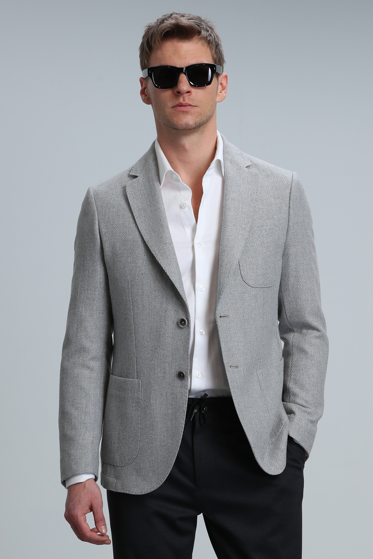 Gabrıel Spor Erkek Blazer Ceket Slim Fit Gri - LUFIAN