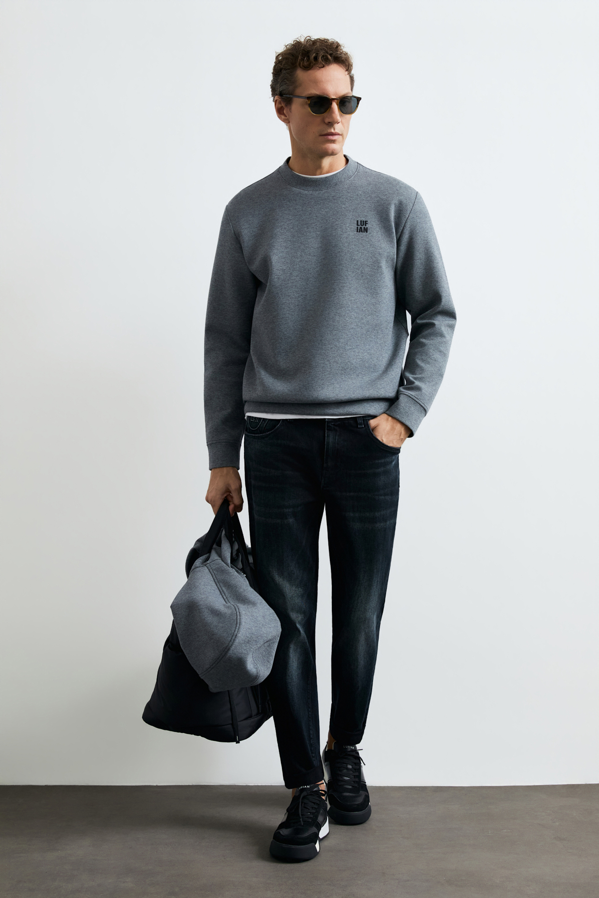 Grand Erkek Sweatshirt Gri - Lufian