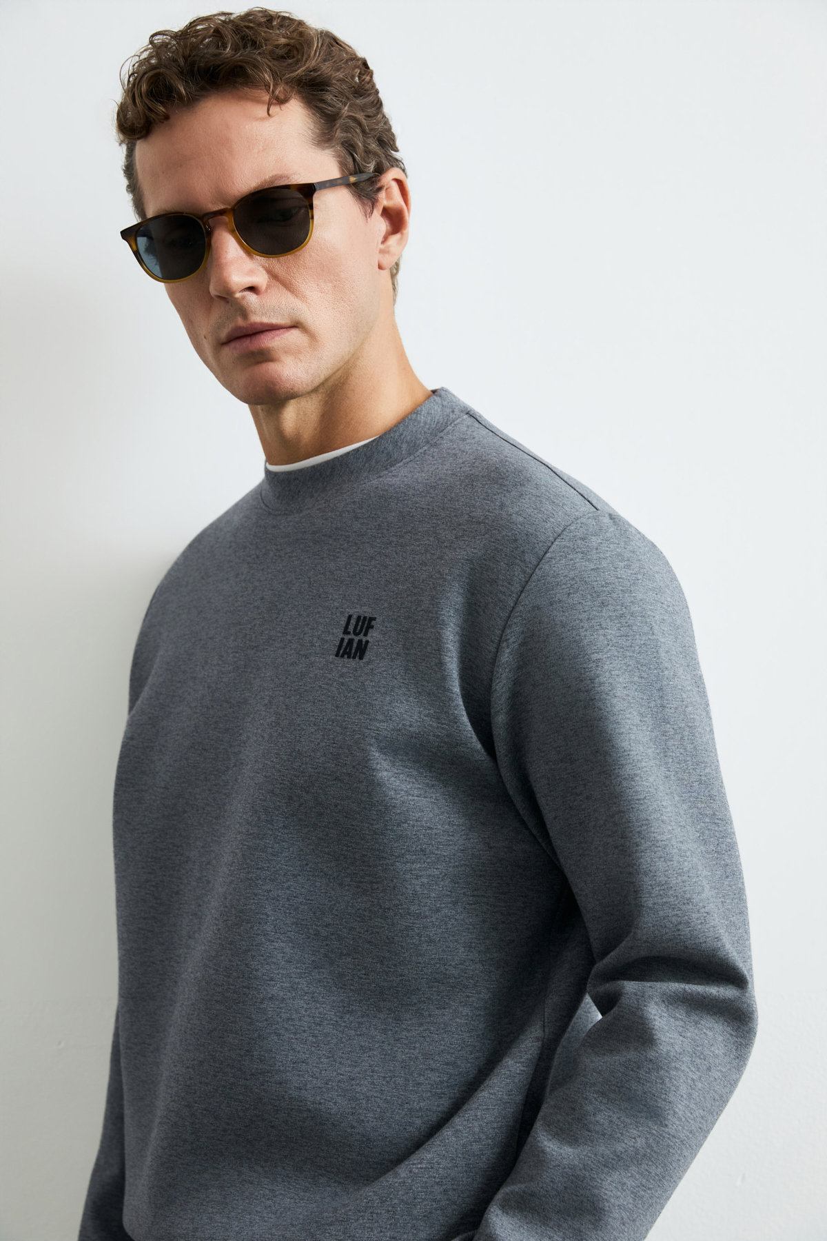 Grand Erkek Sweatshirt Gri - Lufian