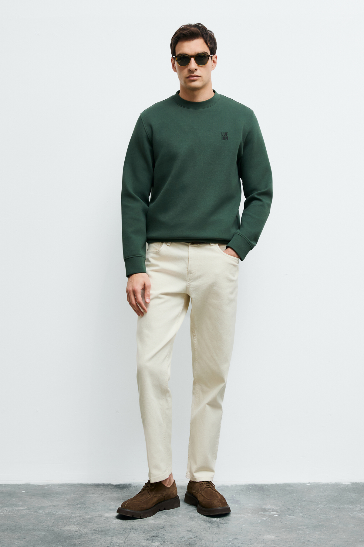Grand Erkek Sweatshirt Yeşil - Lufian