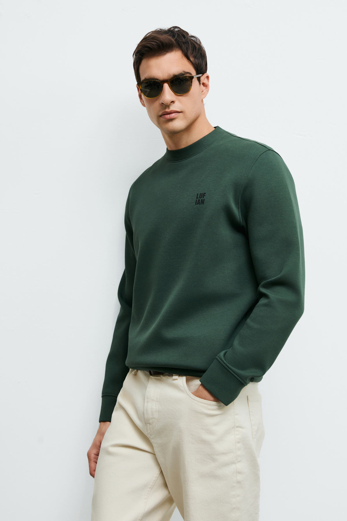 Grand Erkek Sweatshirt Yeşil - Lufian