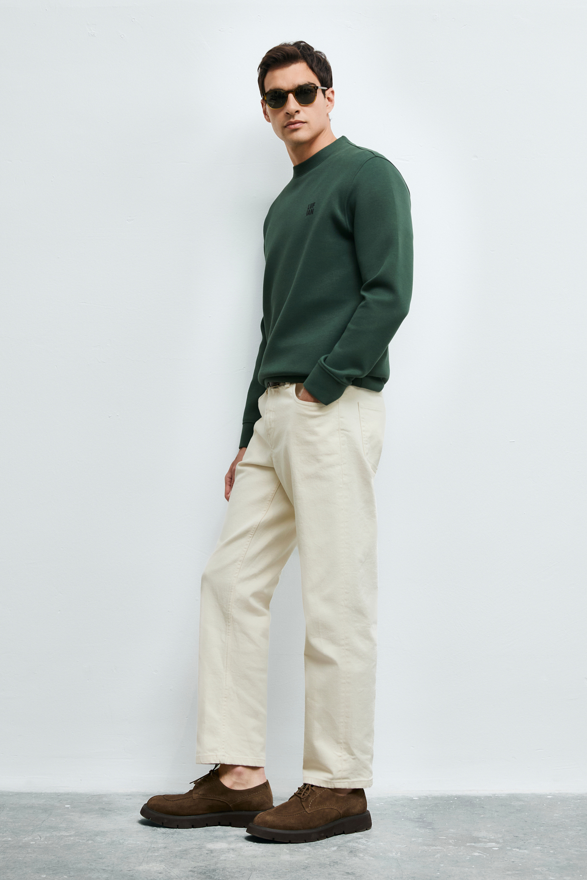 Grand Erkek Sweatshirt Yeşil - Lufian