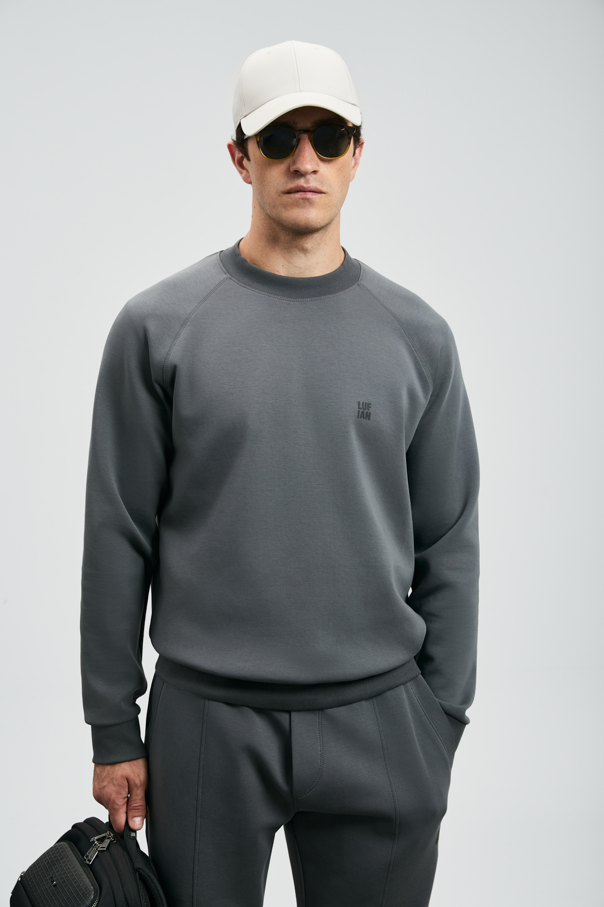 Grant Erkek Sweatshirt Koyu Gri - Lufian