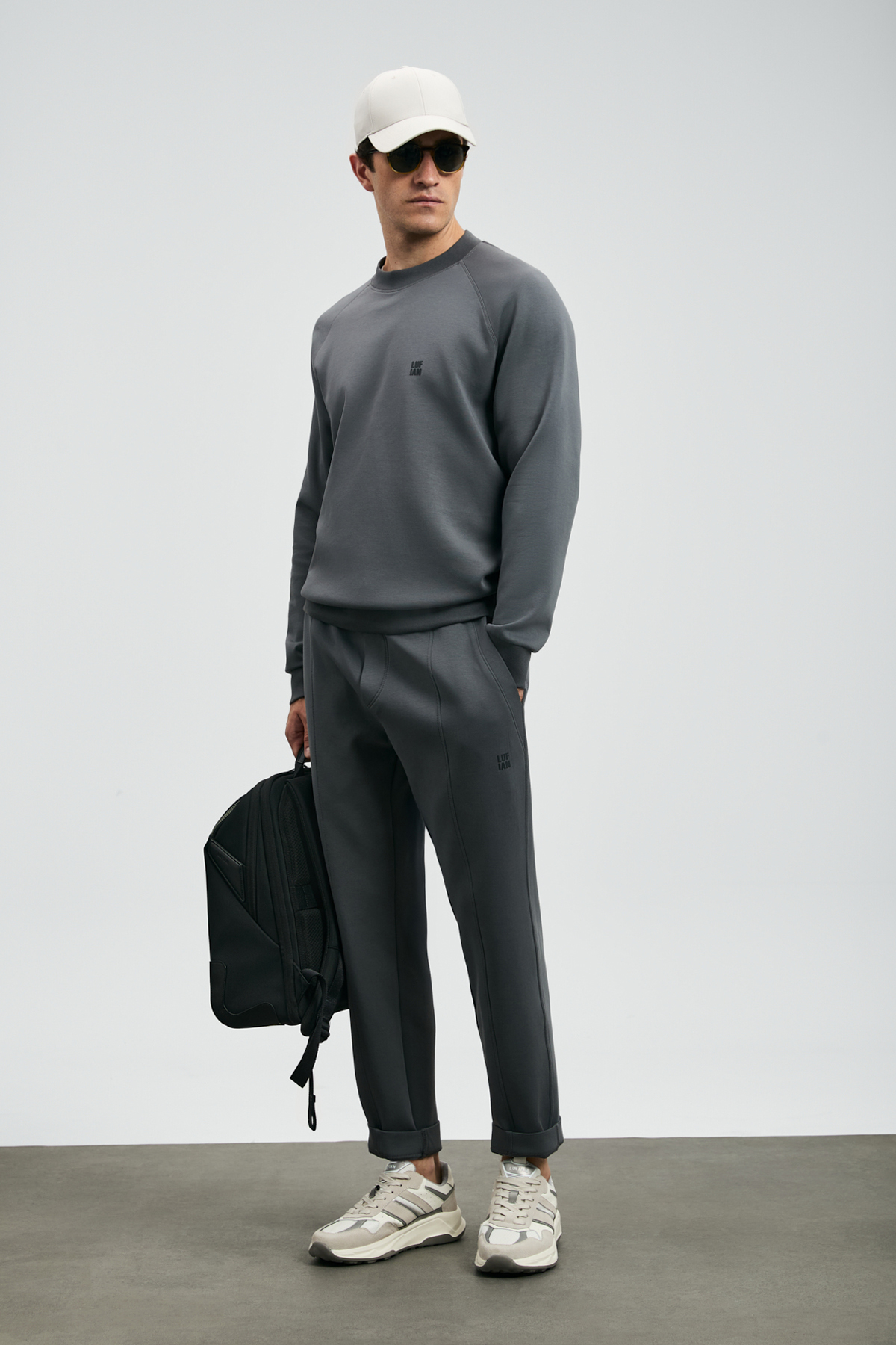 Grant Erkek Sweatshirt Koyu Gri - Lufian (1)