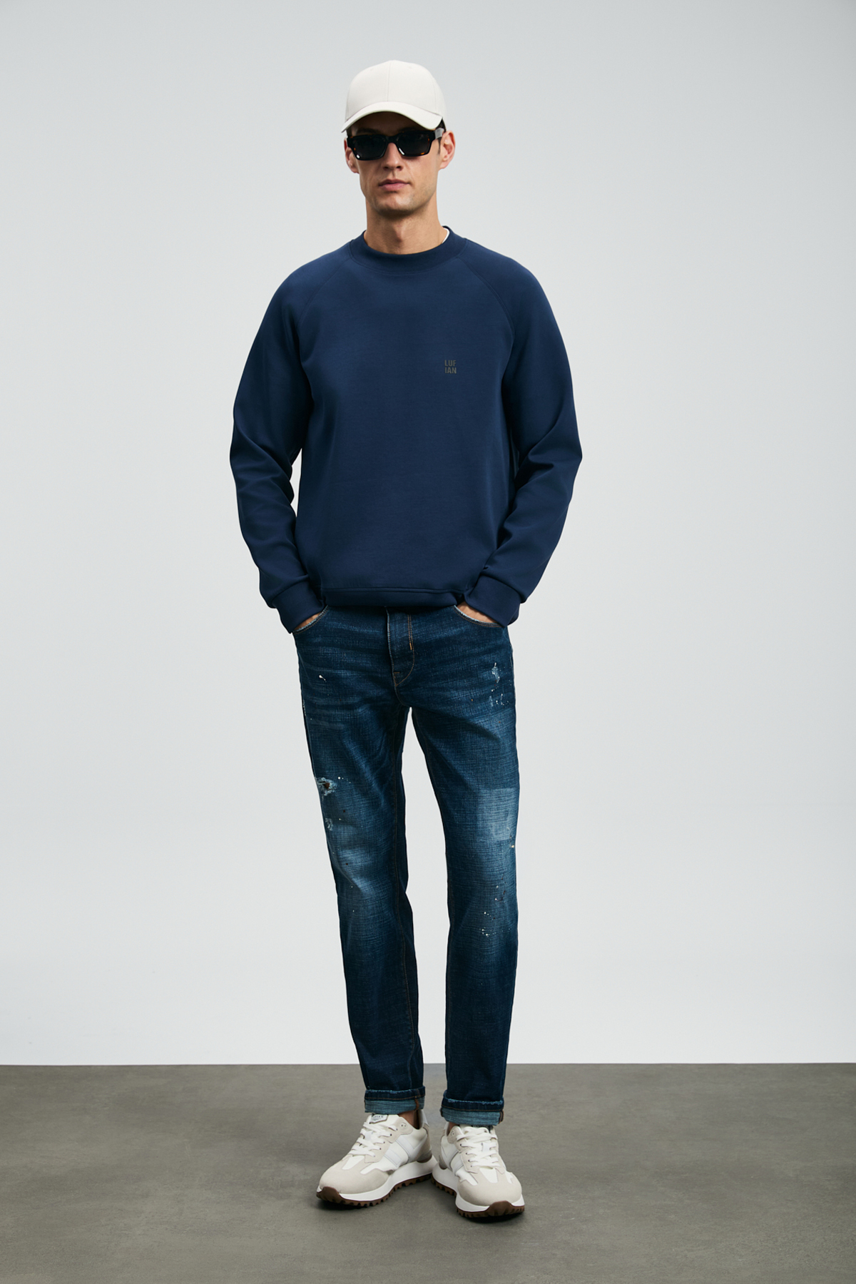 Grant Erkek Sweatshirt Lacivert - Lufian (1)