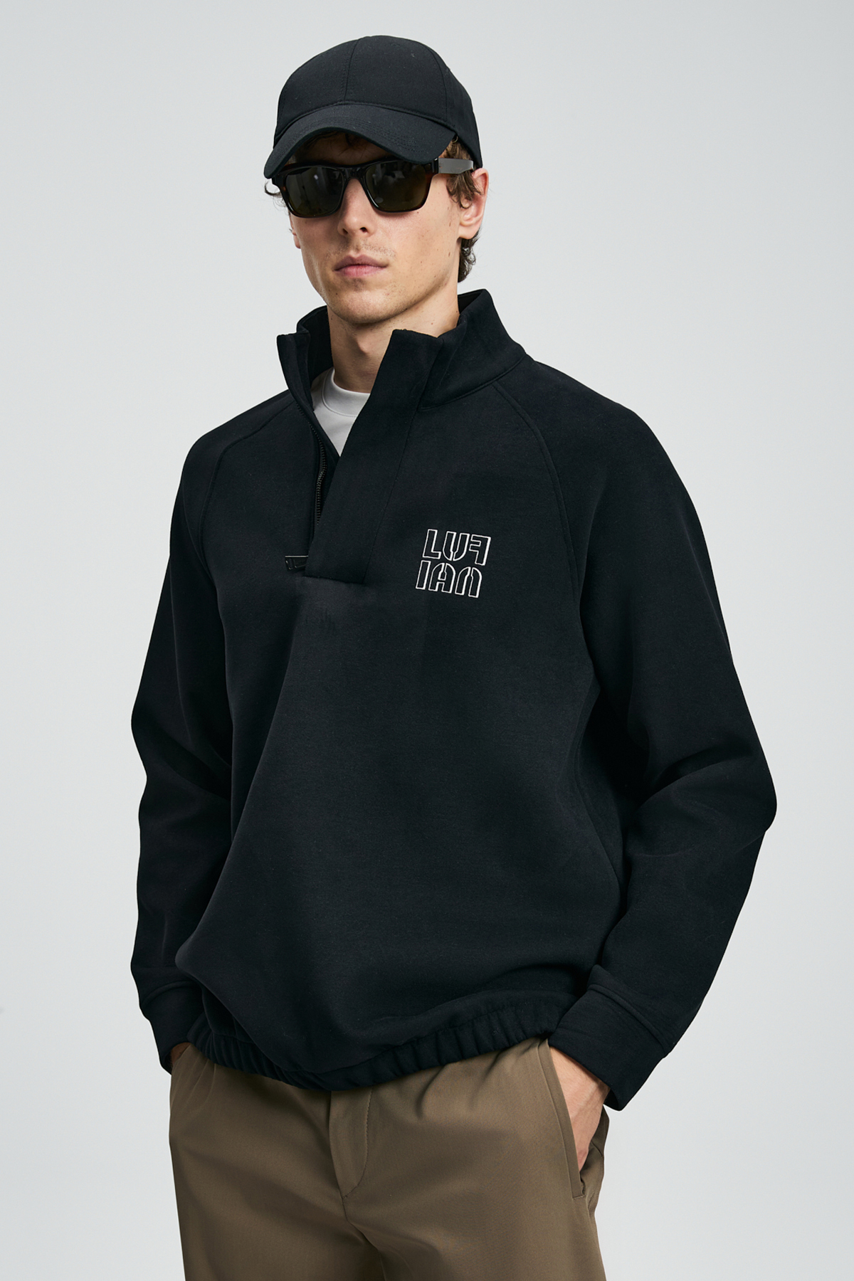 Hazel Erkek Sweatshirt Siyah - Lufian