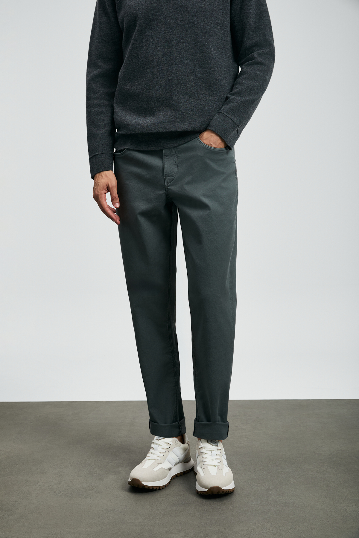 Helt Spor 5 Cep Erkek Pantolon Slim Fit Yeşil - Lufian (1)