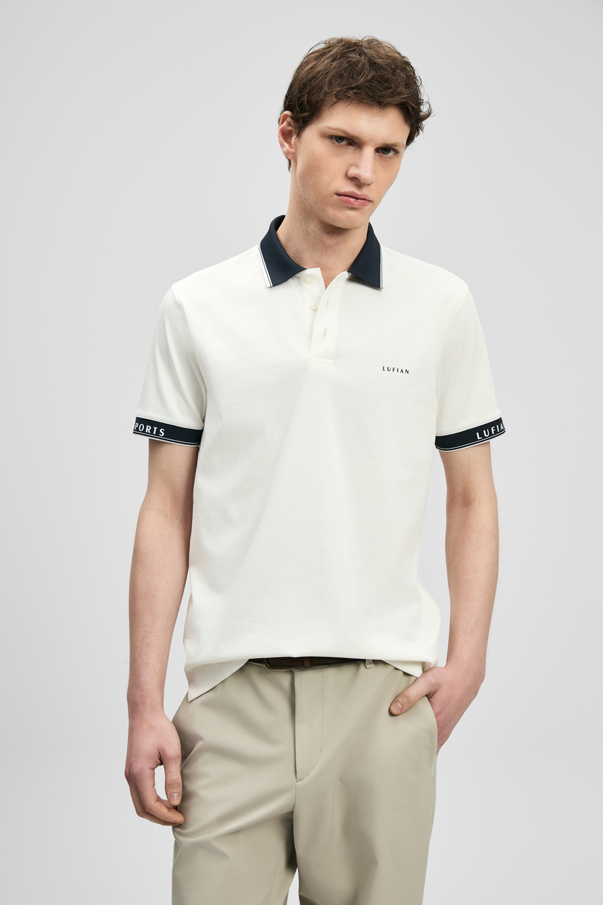 Hold Smart Erkek Polo Tişört Kırık Beyaz - LUFIAN