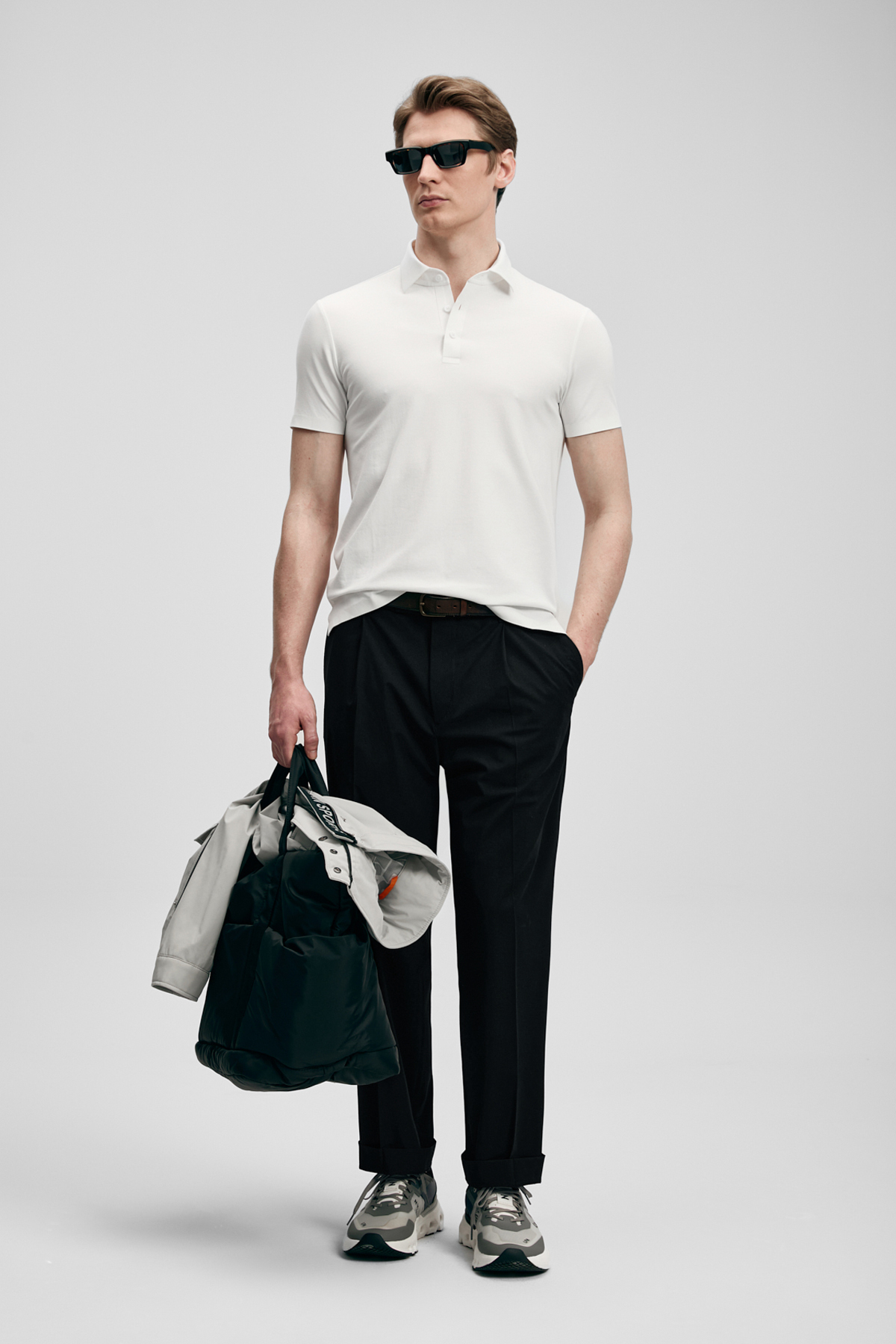 Jaxon Hi- Tech Performance Dikişsiz Polo Tişört Beyaz - LUFIAN