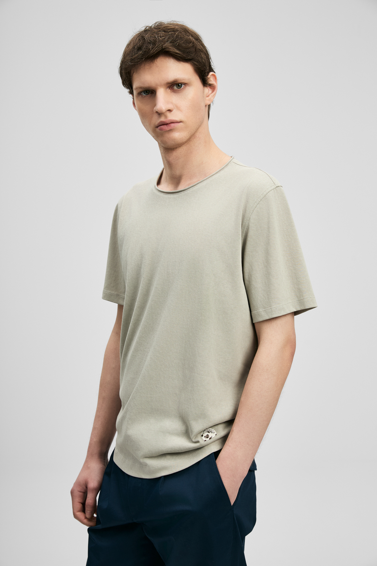 Junya Erkek Basic Tişört Bej - LUFIAN