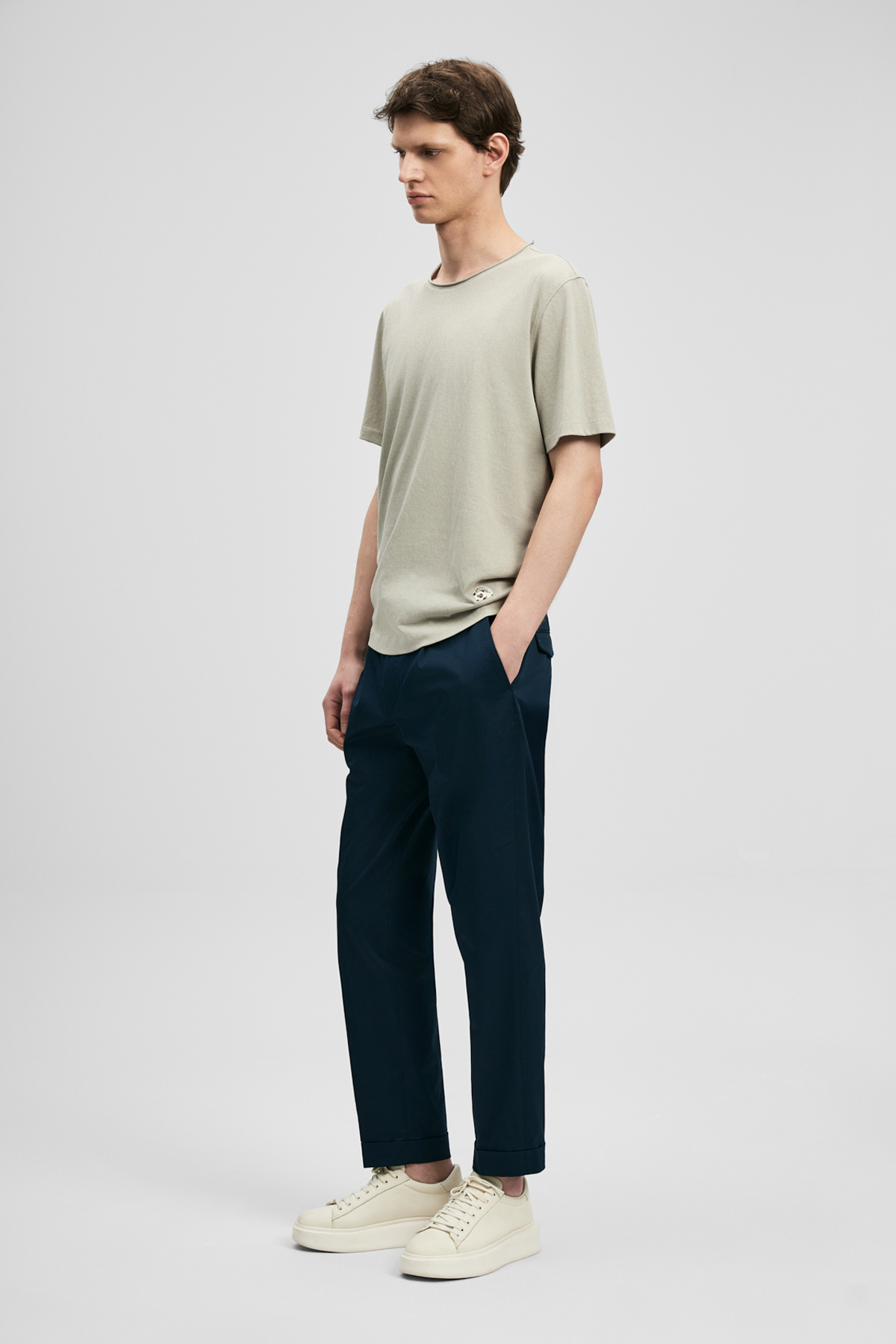 Junya Erkek Basic Tişört Bej - LUFIAN
