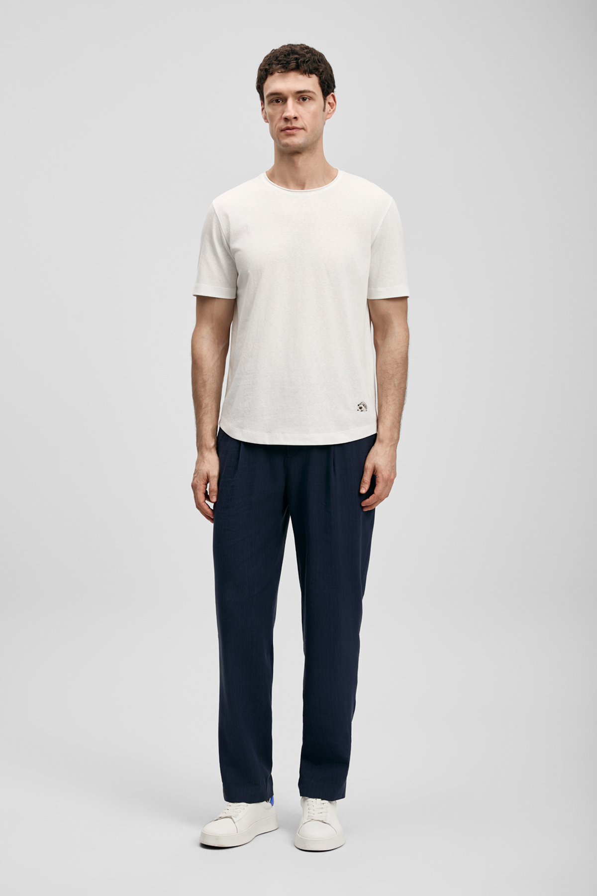 Junya Erkek Basic Tişört Kırık Beyaz - LUFIAN