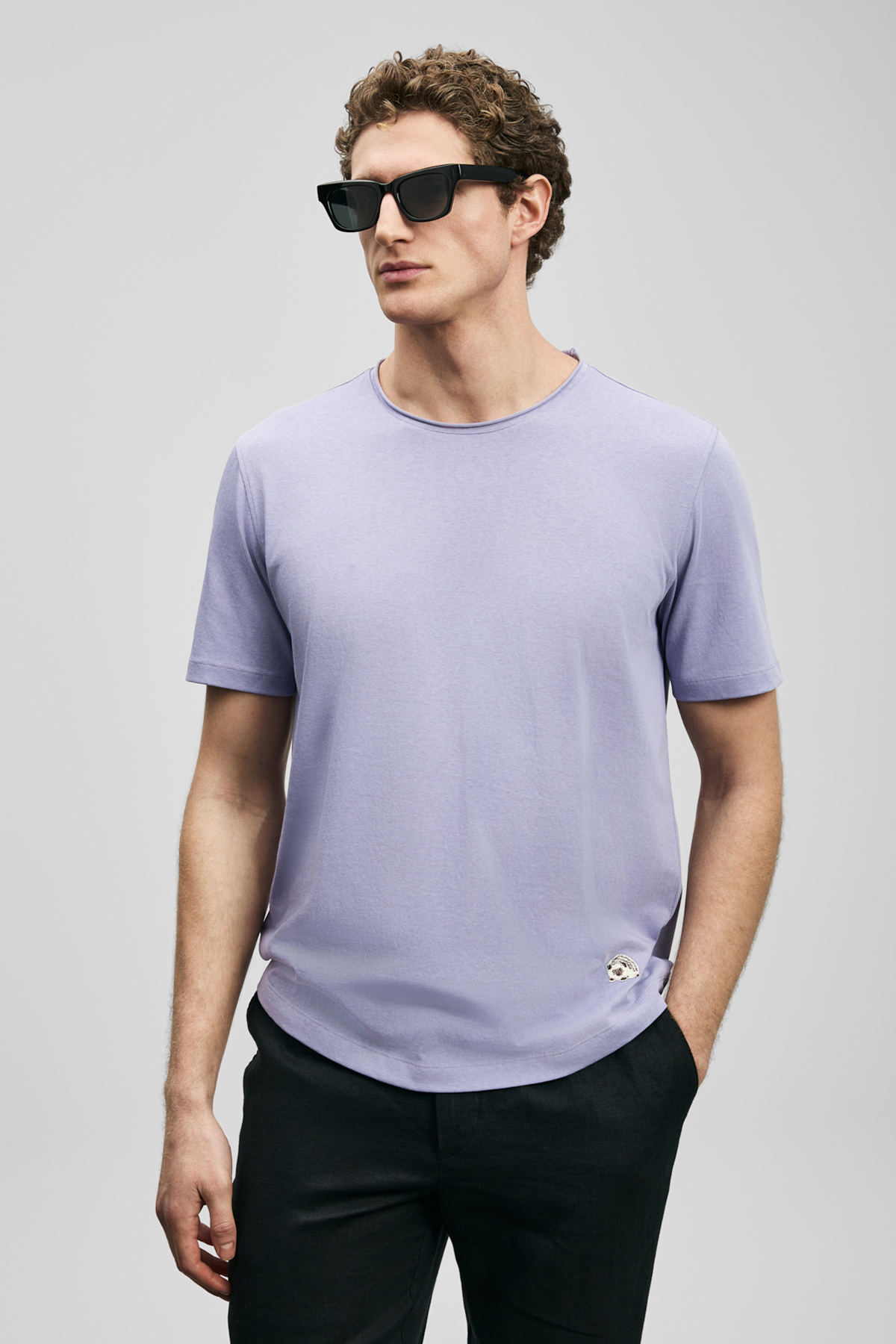 Junya Erkek Basic Tişört Lila - LUFIAN