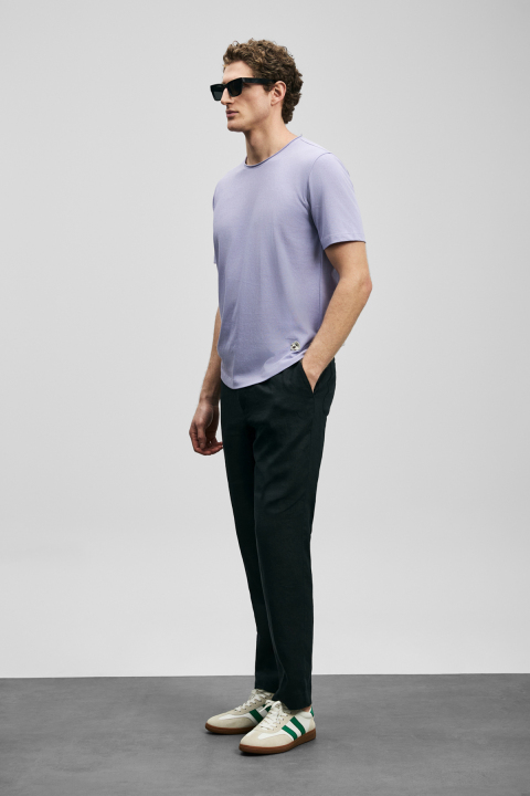 Junya Erkek Basic Tişört Lila - LUFIAN
