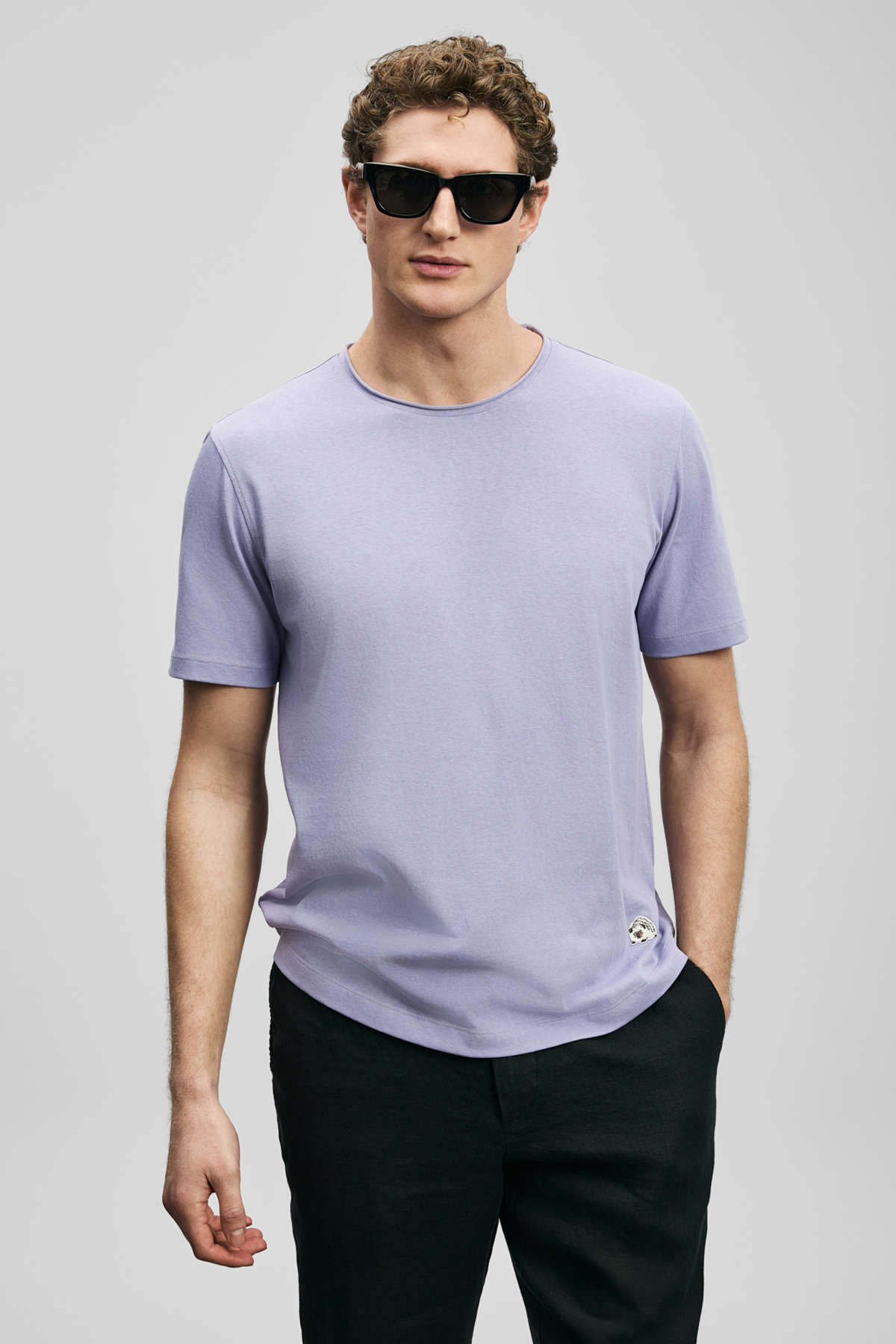 Junya Erkek Basic Tişört Lila - LUFIAN