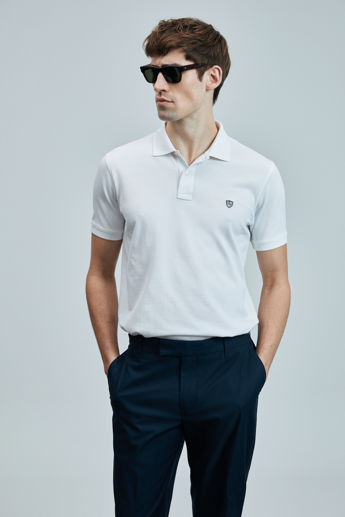 Laon Smart Erkek Polo Tişört Beyaz - LUFIAN