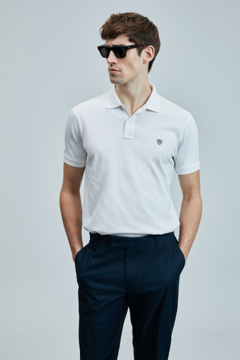 Laon Smart Erkek Polo Tişört Beyaz - LUFIAN