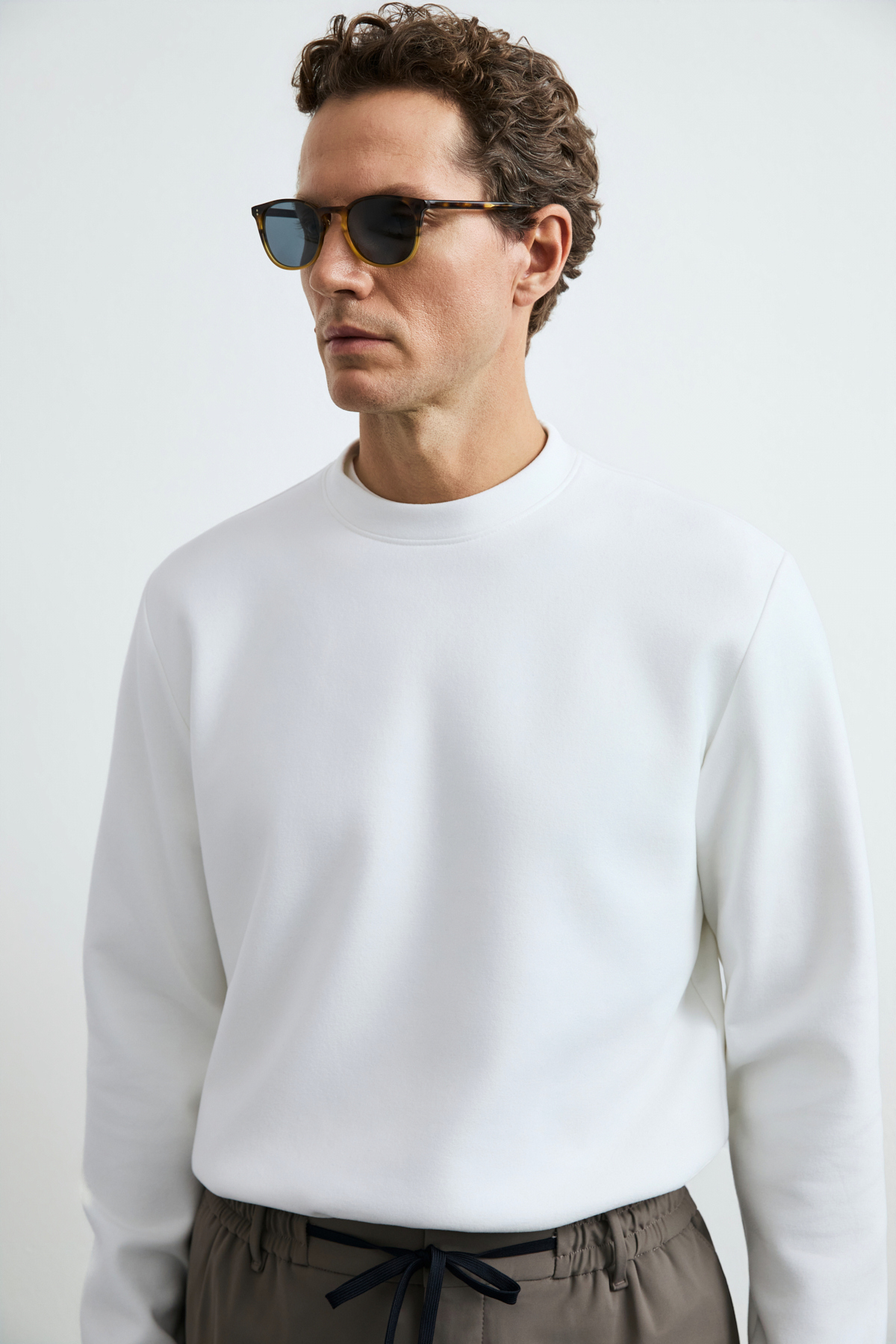 Logan Erkek Sweatshirt Kırık Beyaz - Lufian