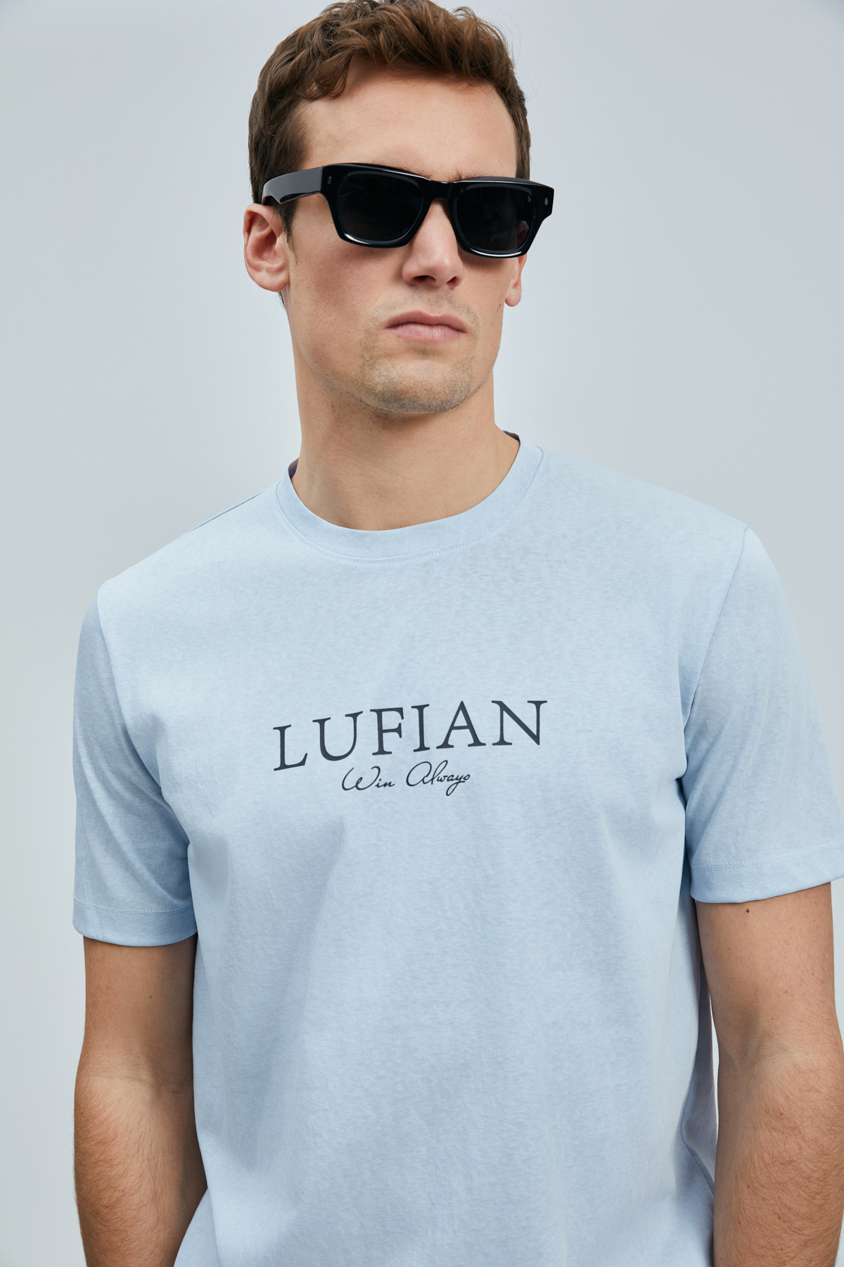 Love Modern Graphic T-Shirt Blue - LUFIAN
