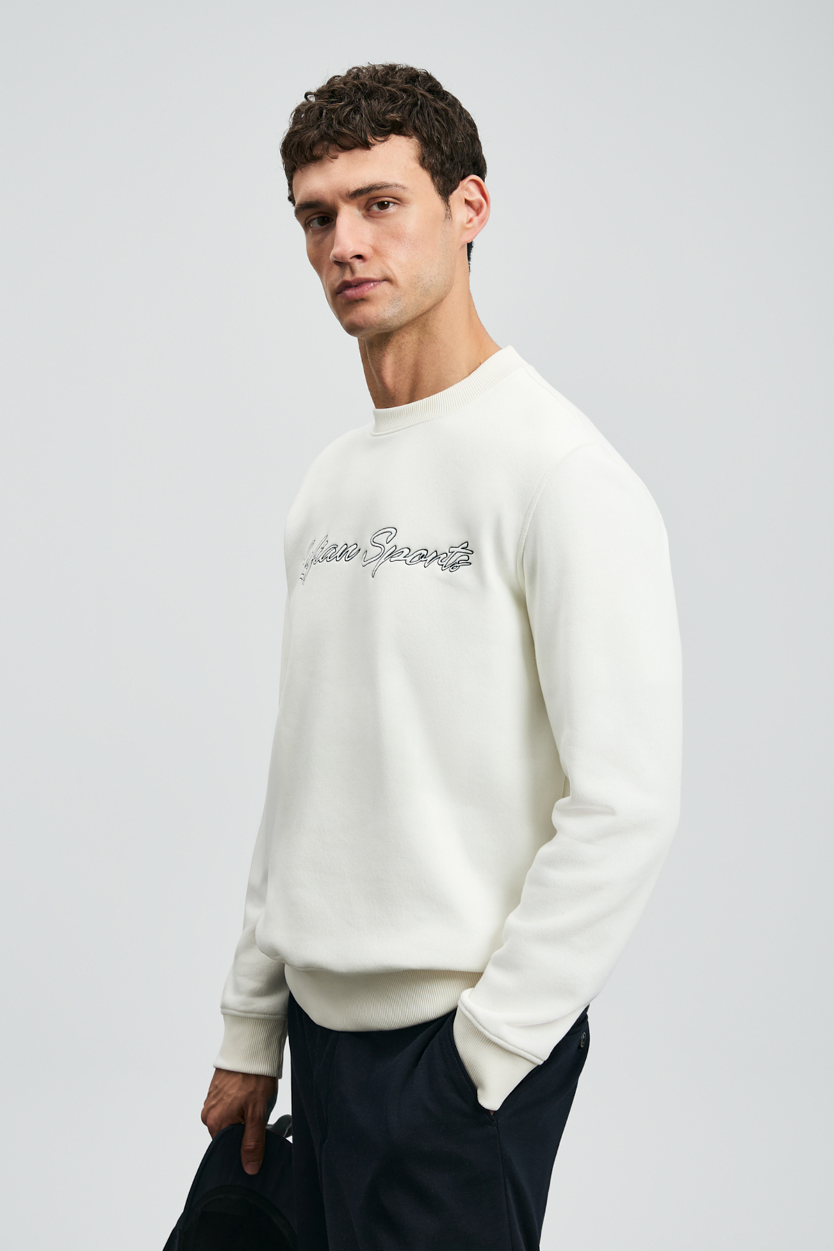 Loved Erkek Sweatshirt Kırık Beyaz - LUFIAN