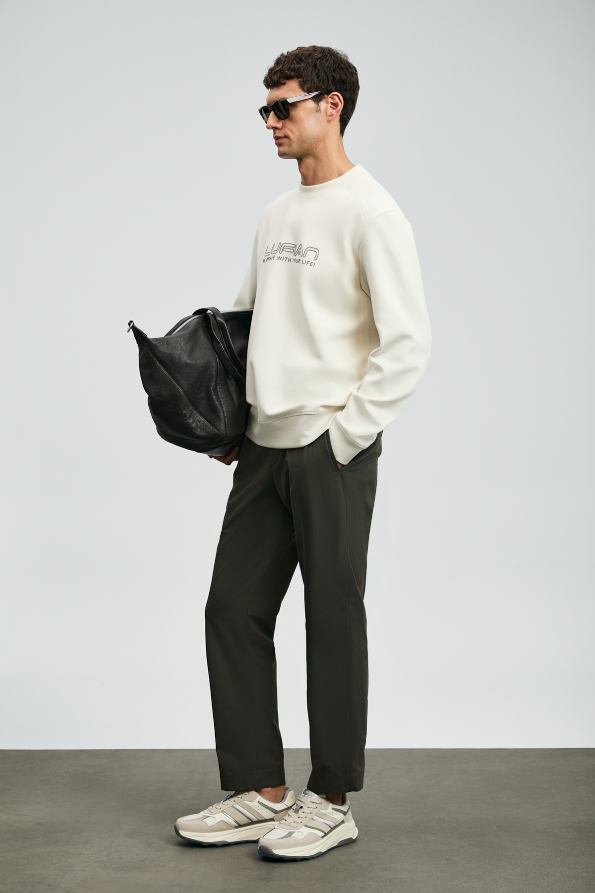 Luther Erkek Sweatshirt Ekru - Lufian (1)
