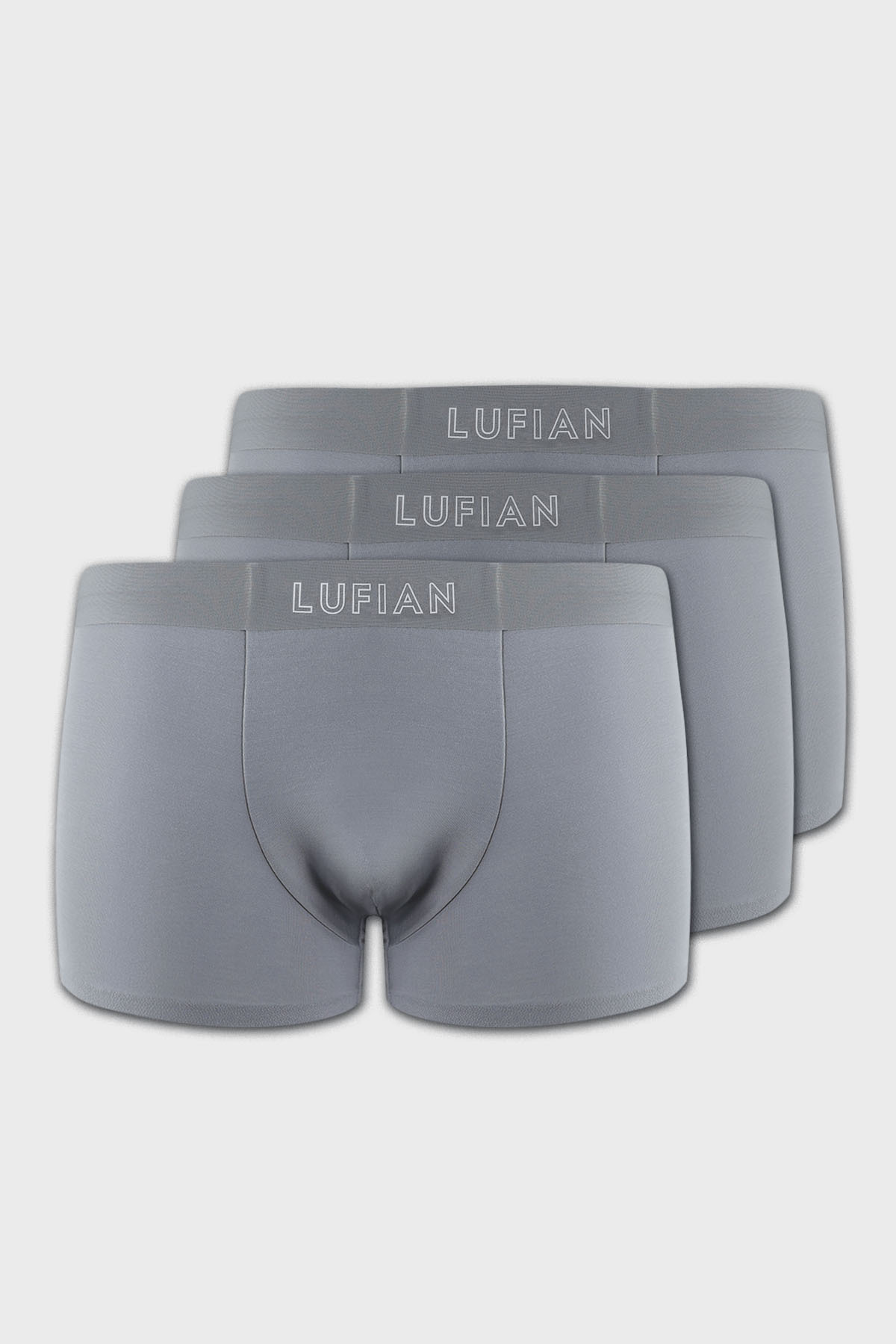 Mark 3 Adet Erkek Modal Dikişsiz Boxer Açık Gri - LUFIAN