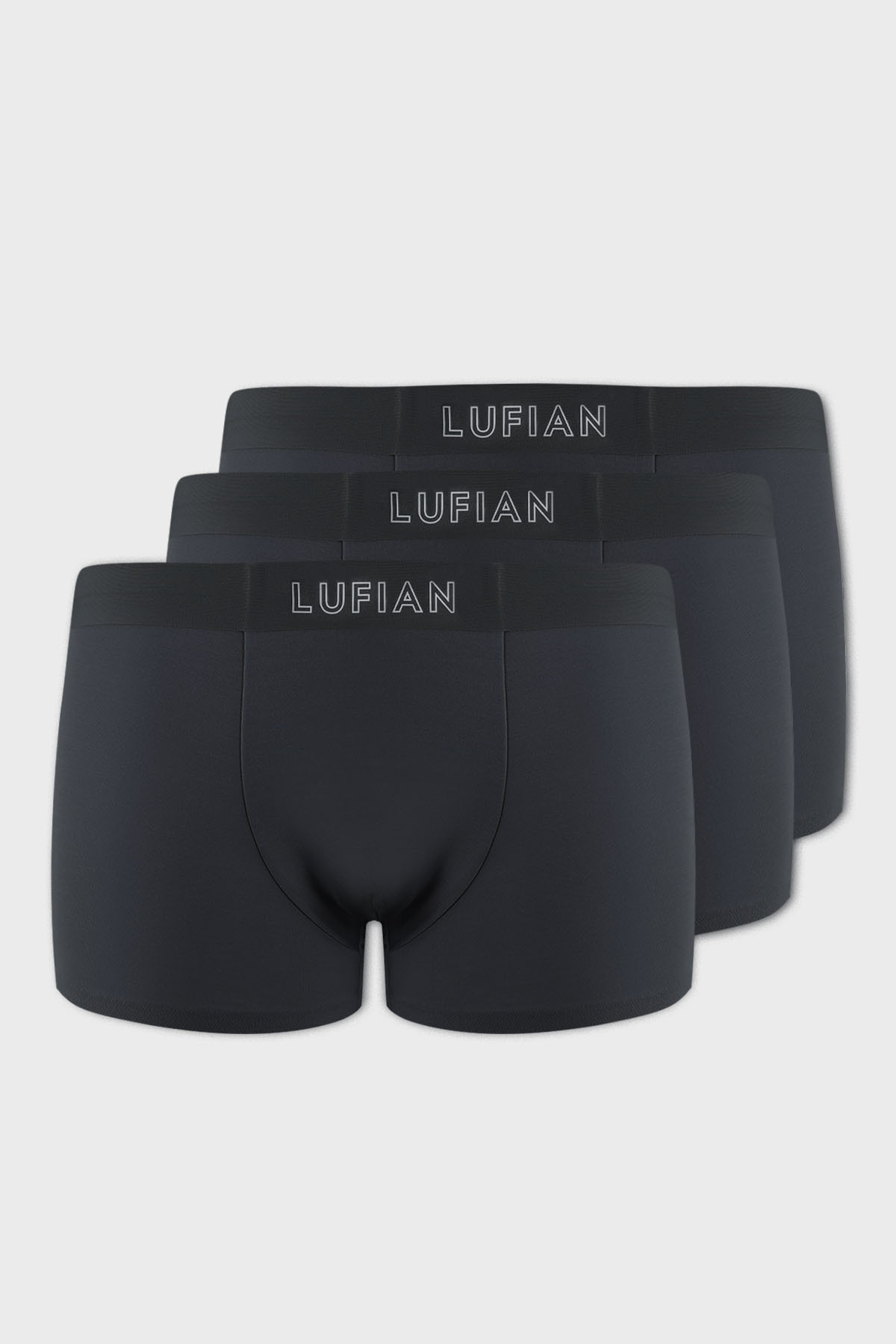 Mark 3 Adet Erkek Modal Dikişsiz Boxer Antrasit - LUFIAN