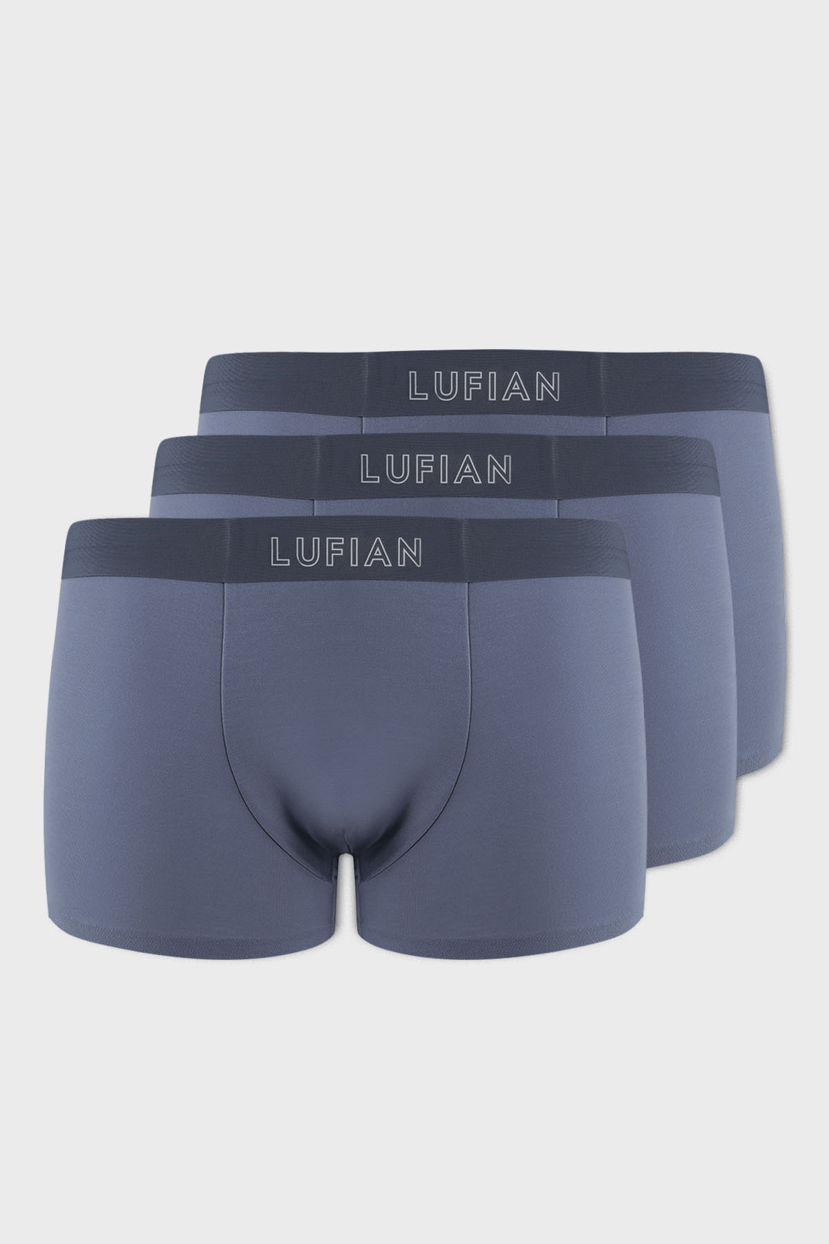 Mark 3 Adet Erkek Modal Dikişsiz Boxer Mavi - LUFIAN